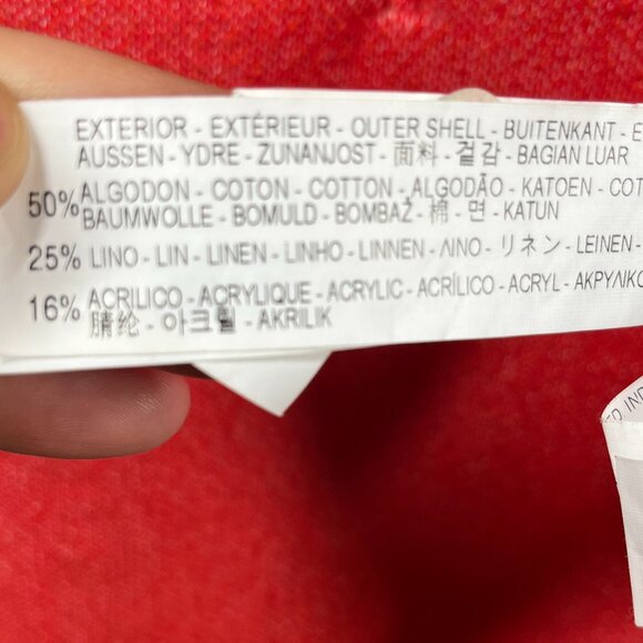 ZARA Blazer Coat Womens Size Small Orange Red Linen Cotton Blend Pockets - Picture 6 of 10